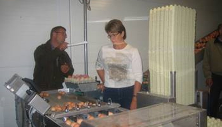 12. juli 2007: Bente og Flemming Haugaard fremviser gårdens nye ægpakkeri ved markvandringen